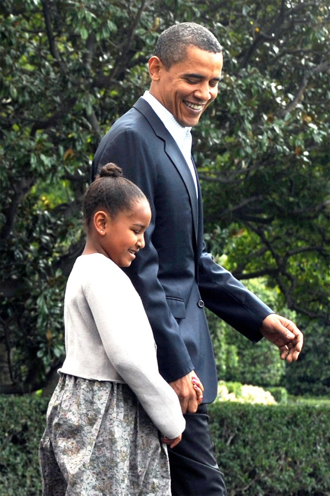 President Obama & Sasha In 2009