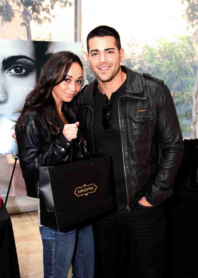 Actors Cara Santana (L) and Jesse Metcalfe attend Kari FeinsteinÃ­s Academy Awards Style Lounge at Montage Beverly Hills on February 24, 2011 in Beverly Hills, California.