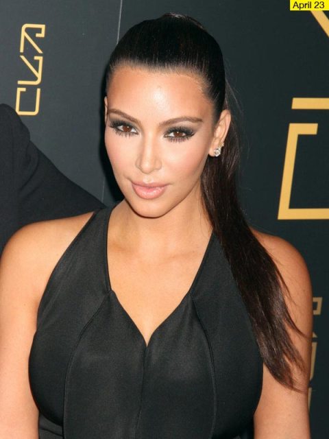 [pics] Kim Kardashian’s Hair: She Wowed From Buns To Shiny Ponytails 