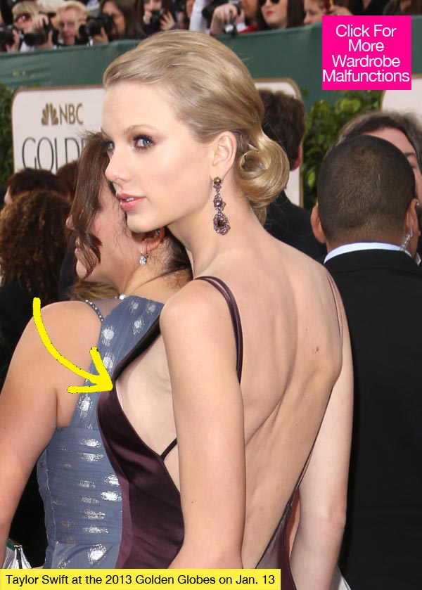 Taylor Swift's Wardrobe Malfunction At Golden Globes — Peek-A-Boob
