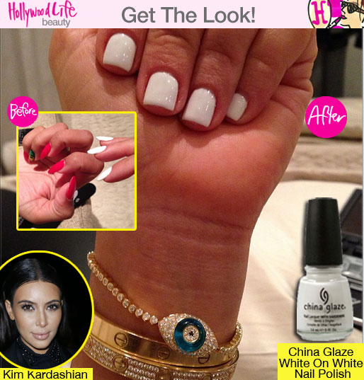 Kim Kardashian Manicure — Kimmy Debuts Short White Nails On Instagram –  Hollywood Life