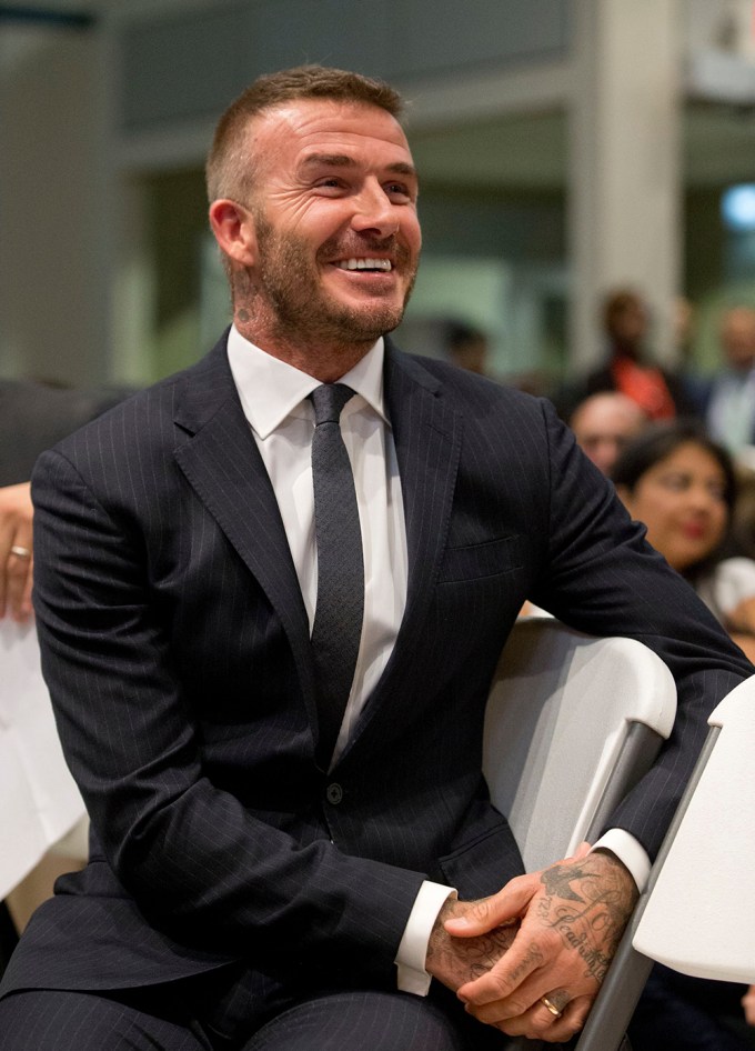 David Beckham Cheesing At An Event In Miami