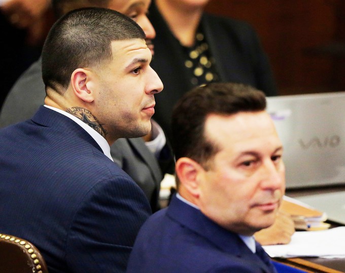 Aaron Hernandez during his double murder trial.