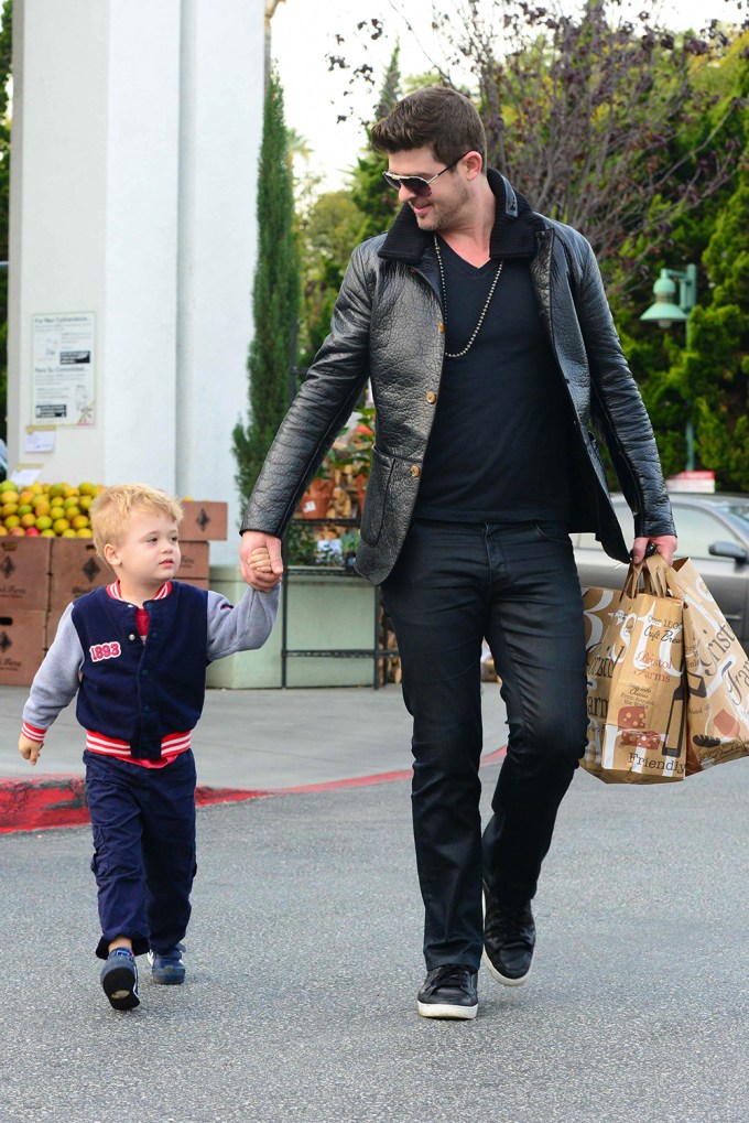 Robin Thicke and son out and about
