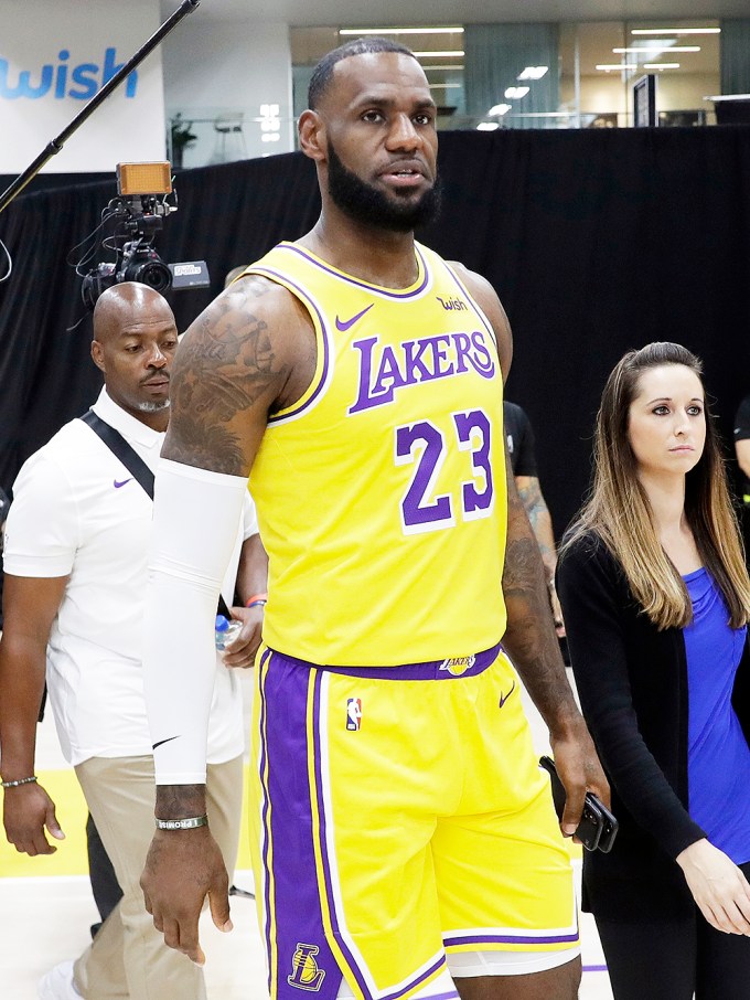 LeBron James in his Los Angeles Lakers jersey