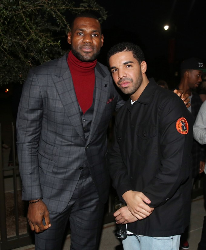 LeBron James poses with Drake