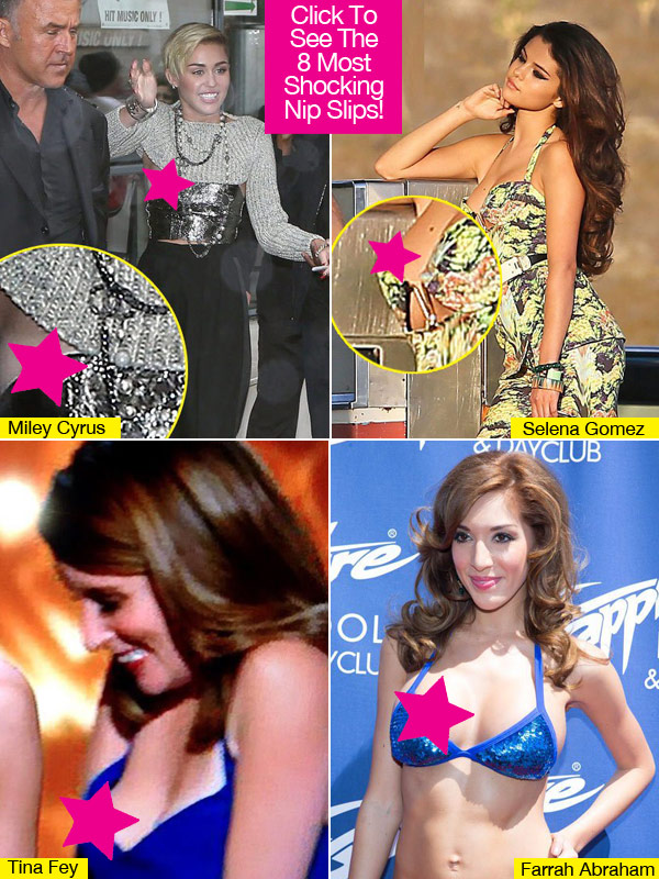 PICS] Celebrity Nip Slips — Miley Cyrus, Selena Gomez & More Show