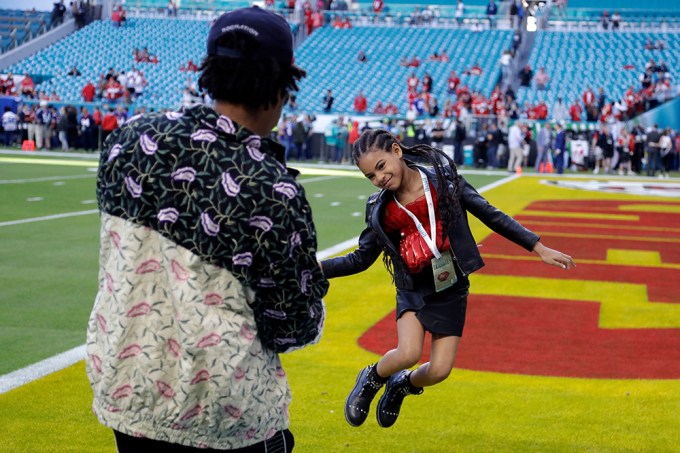Blue Ivy Carter Jumping On The Super Bowl Field