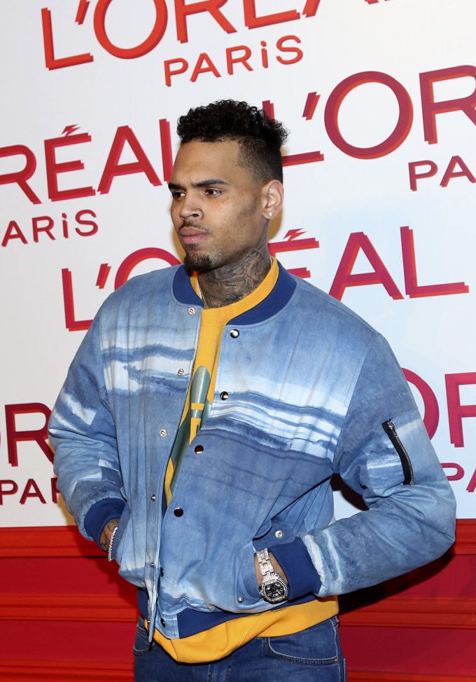 Chris Brown poses