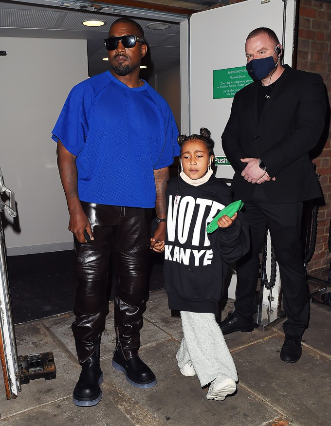 Kanye West & North West walking