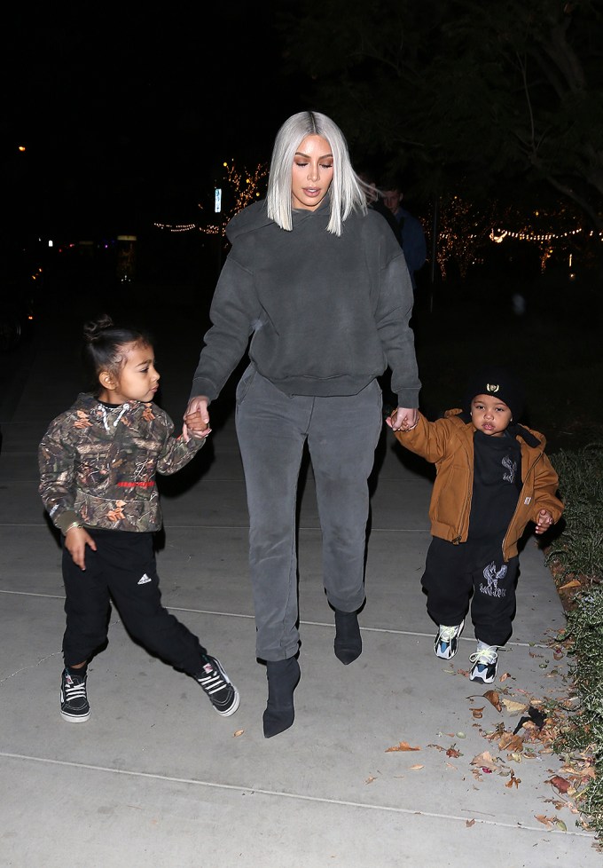 Kim Kardashian Keeps It Casual With Her Kids