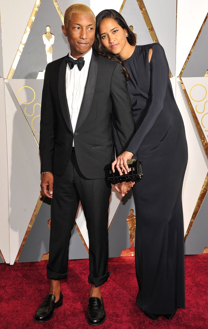 Pharrell Williams and Helen Lasichanh 88th Annual Academy Awards
