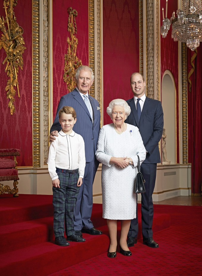 Prince George appears in a royal family portrait
