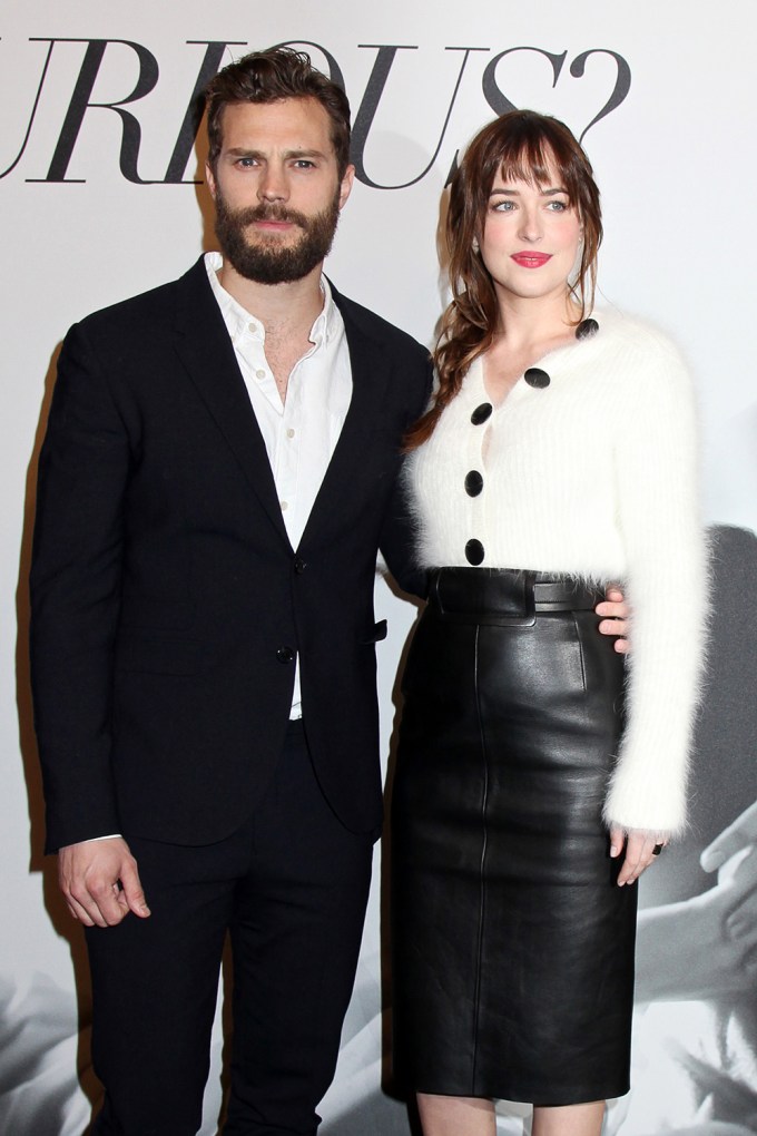 Jamie Dornan and Dakota Johnson at a ‘Fifty Shades of Grey’ film screening in New York