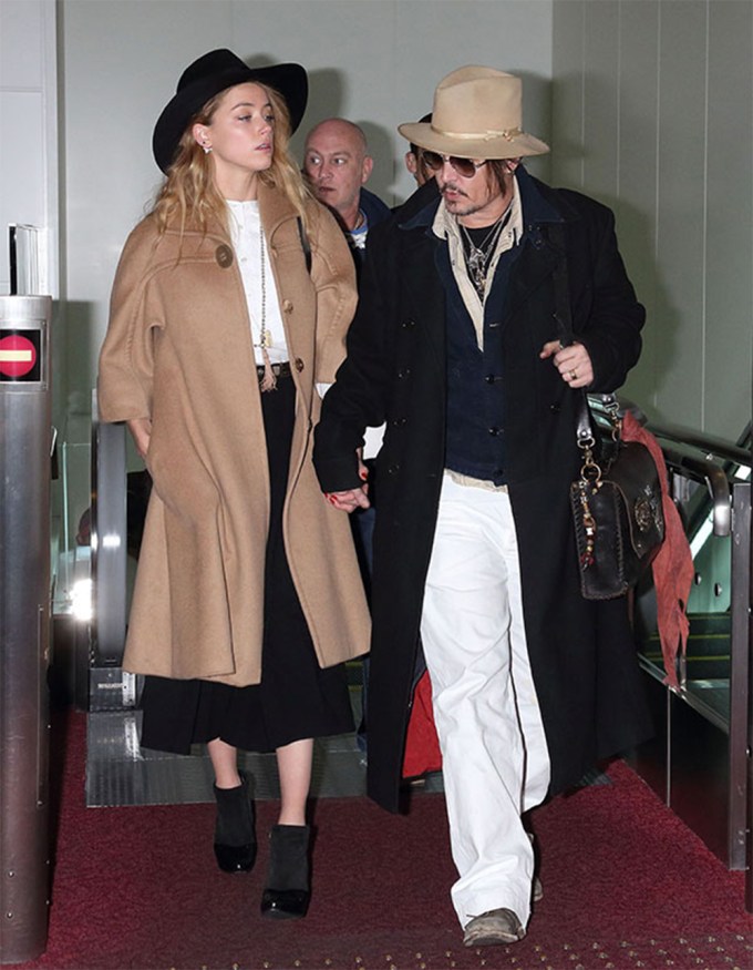 Amber Heard & Johnny Depp At Tokyo Airport