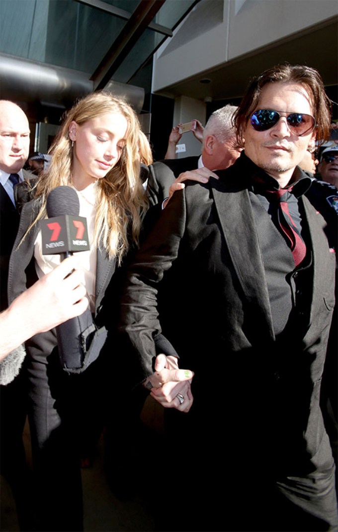 Amber Heard & Johnny Depp Leave Court In Australia