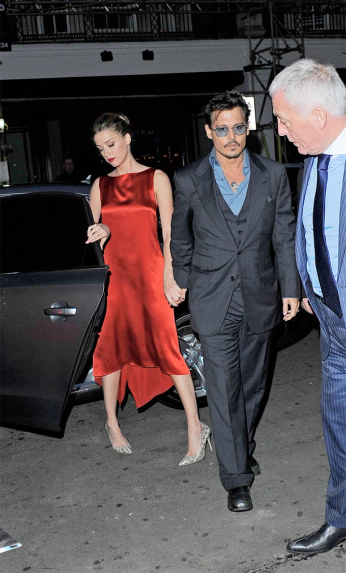 Amber Heard And Johnny Depp At C Restaurant In London