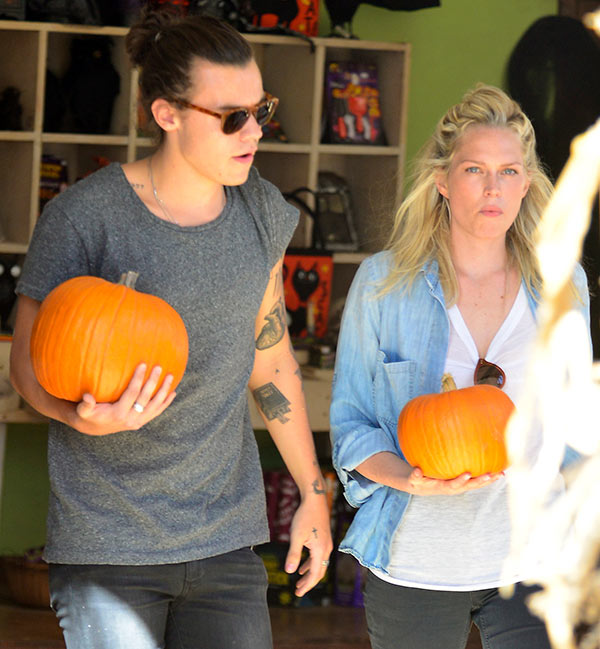 Harry Styles and Erin Foster at a pumpkin patch