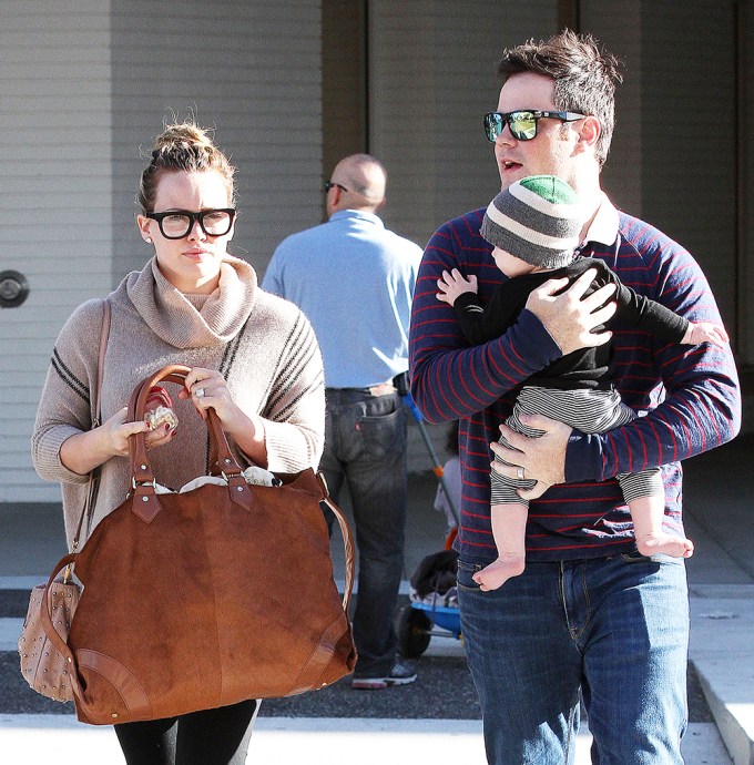 Hilary Duff, baby son Luca Cruz and Mike Comrie out and about, Los Angeles, America – 28 Oct 2012
