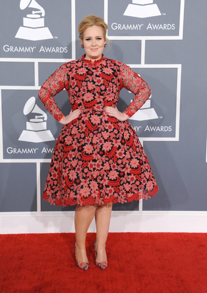 Adele Poses on the red carpet