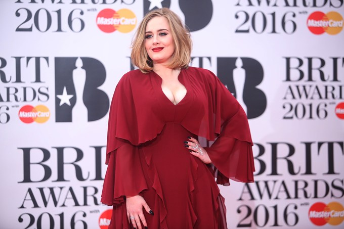 Adele attends the Brit Awards