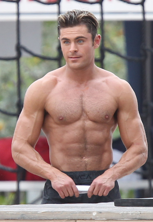 Zac Efron shows off his abs