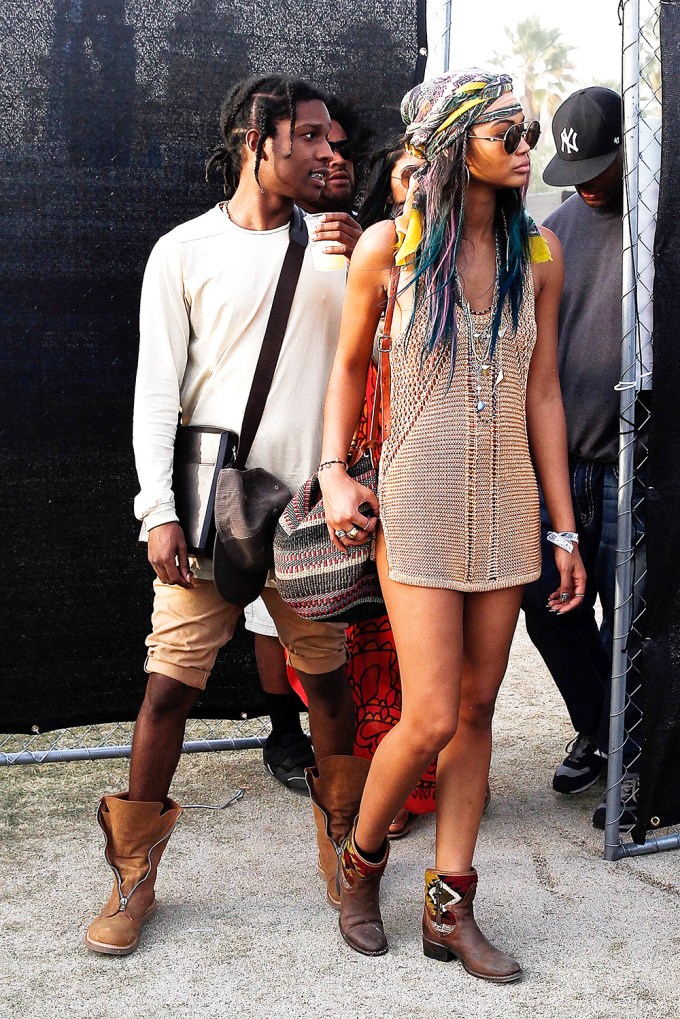 A$AP Rocky & Chanel Iman At Coachella