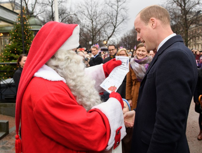 Prince William and Santa Claus have a moment