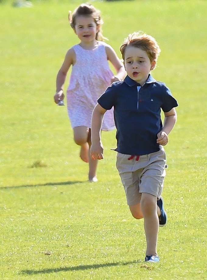 Prince George and Princess Charlotte at the Maseerati Royal Charity Polo Trophy