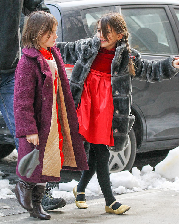 Suri Cruise and a friend walking in New York