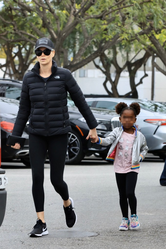 Charlize Theron & Her Daughters Go Shopping