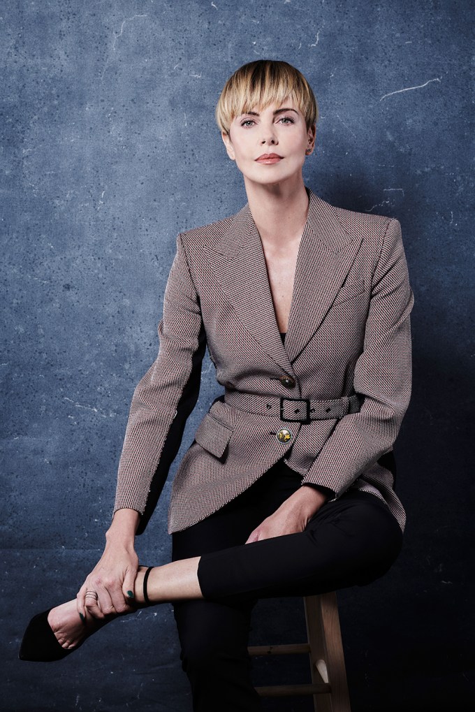 Charlize Theron poses for Deadline’s Contenders portrait studio