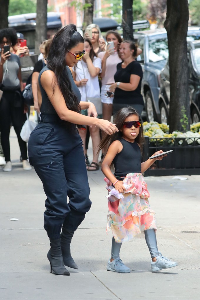 North West & Mom Kim Kardashian on an outing