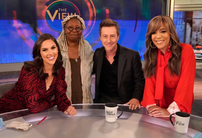 Edward Norton with the women of ‘The View’
