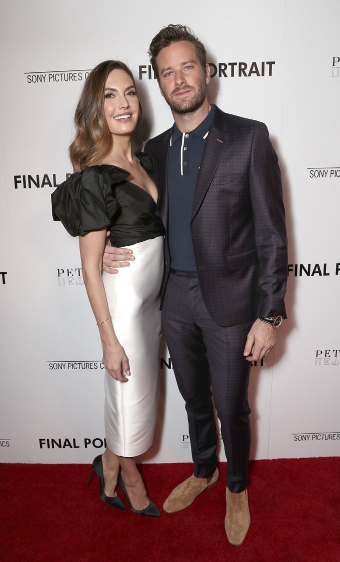 Armie Hammer & Elizabeth Chambers attend the L.A. premiere of ‘Final Portrait’