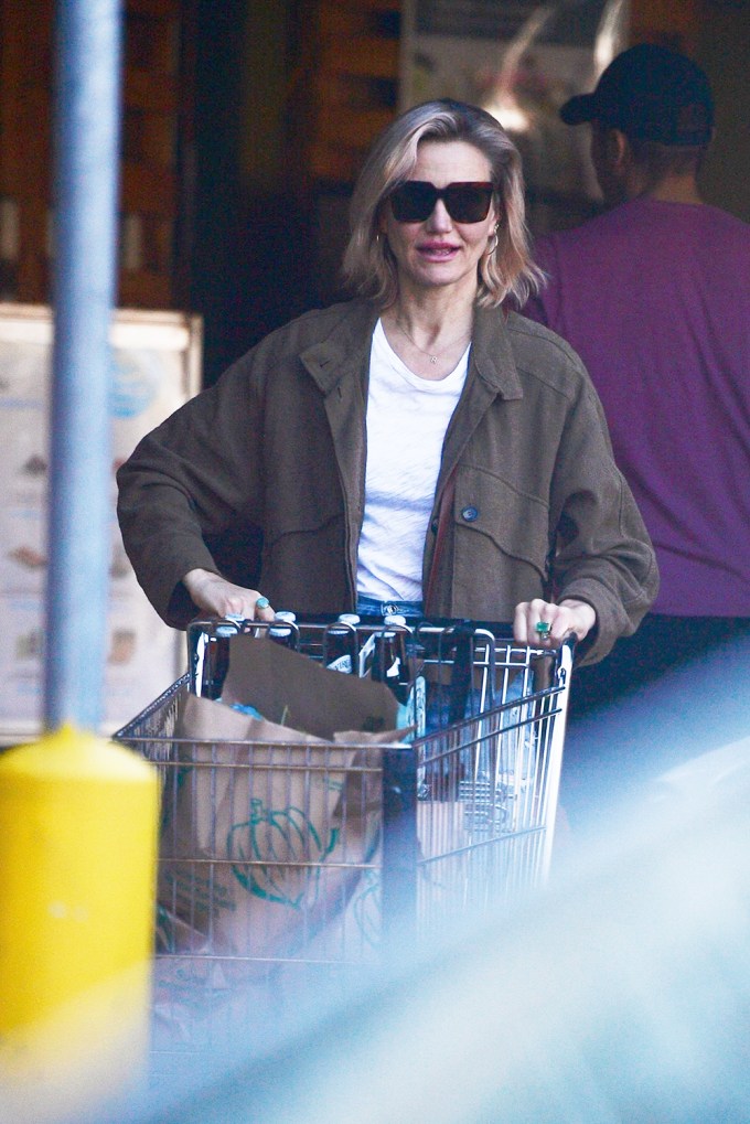 Cameron Diaz goes grocery shopping ahead of the Super Bowl