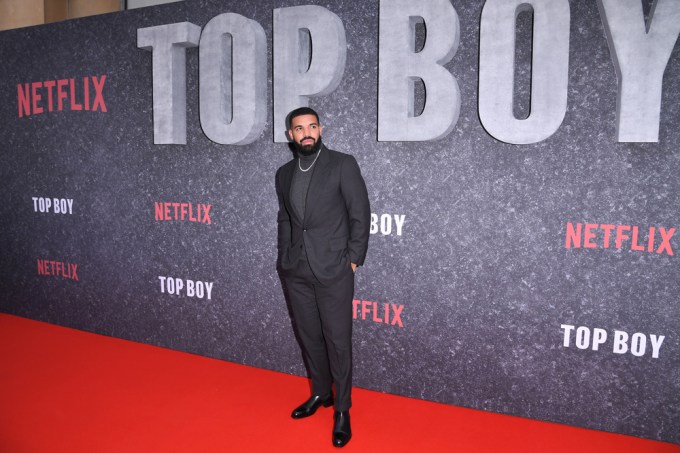 Drake posing while at the ‘Top Boy’ Premiere