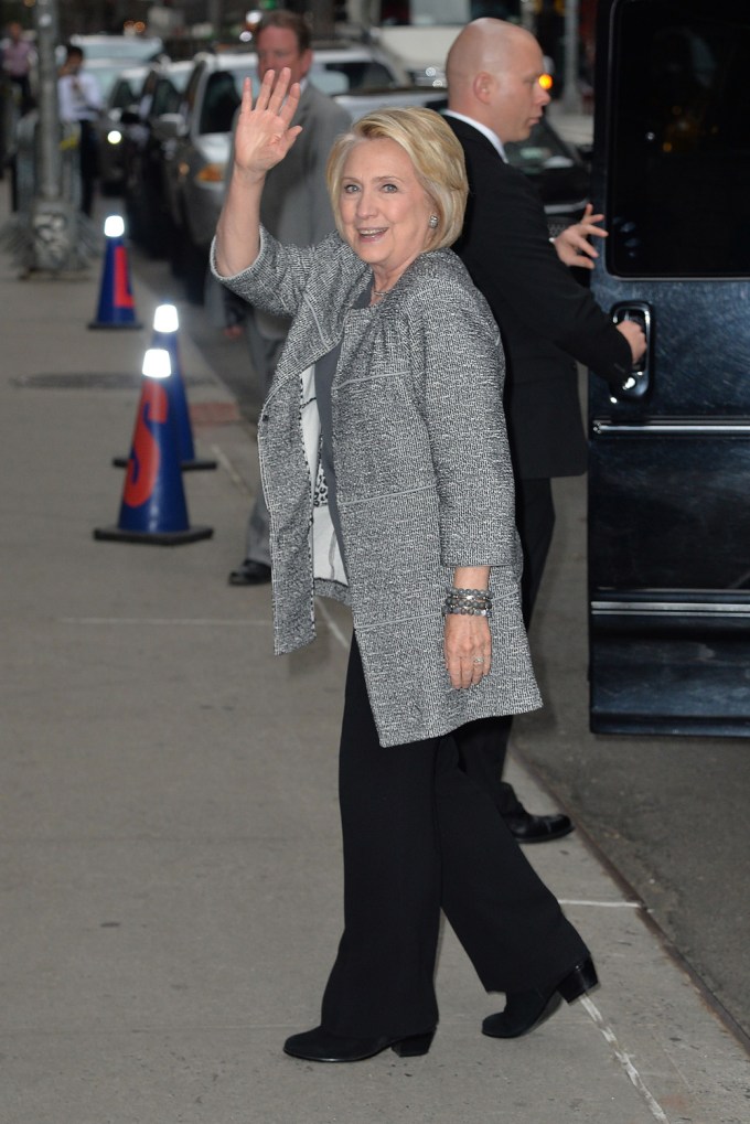 Hillary Clinton Arrives at ‘The Late Show’