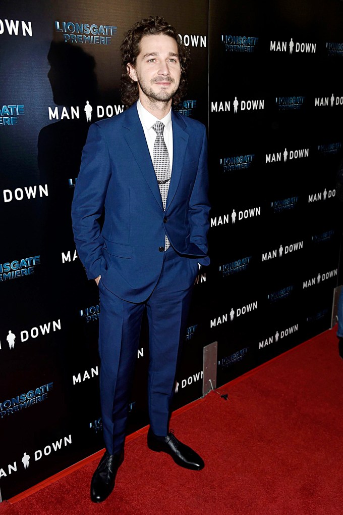 Shia LaBeouf Dresses Up For ‘Man Down’ Premiere