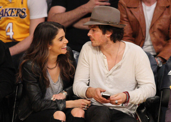 Ian Somerhalder & Nikki Reed Courtside at a Lakers Game