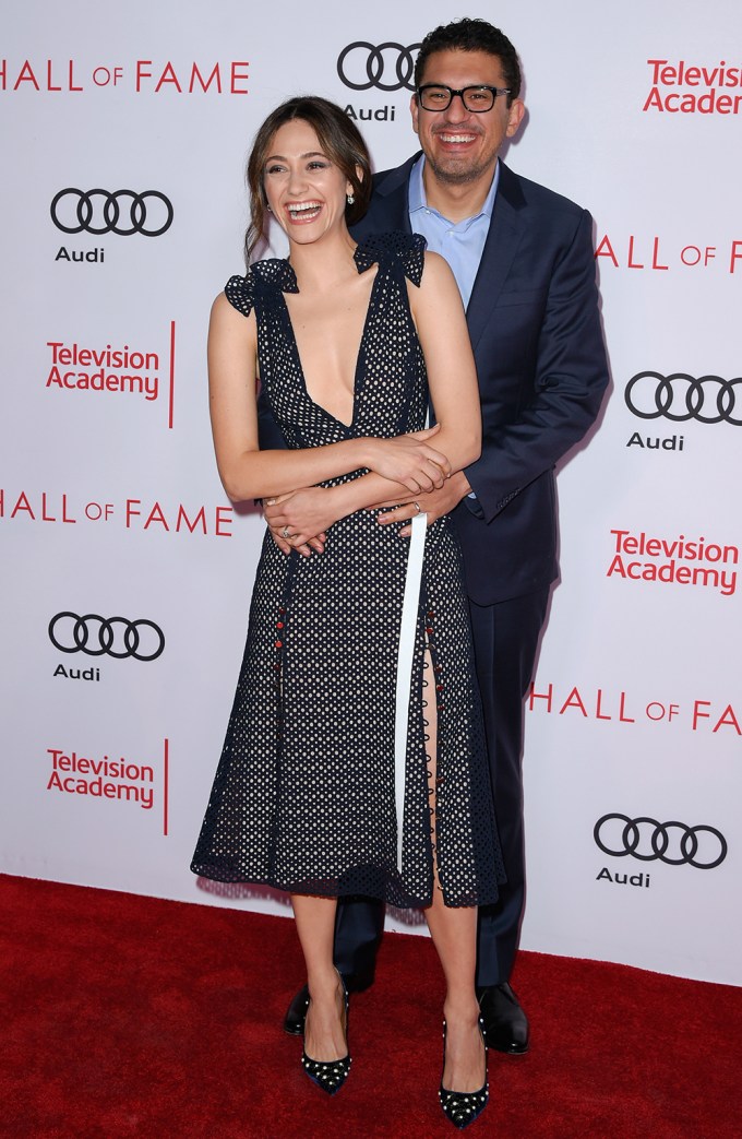 Emmy Rossum and her husband Sam Esmail at Television Academy Hall of Fame Induction Ceremony