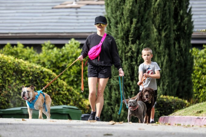 Reese Witherspoon Walks Her Dogs