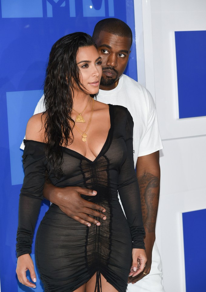 Kim Kardashian & Kanye West At The 2016 MTV Video Music Awards