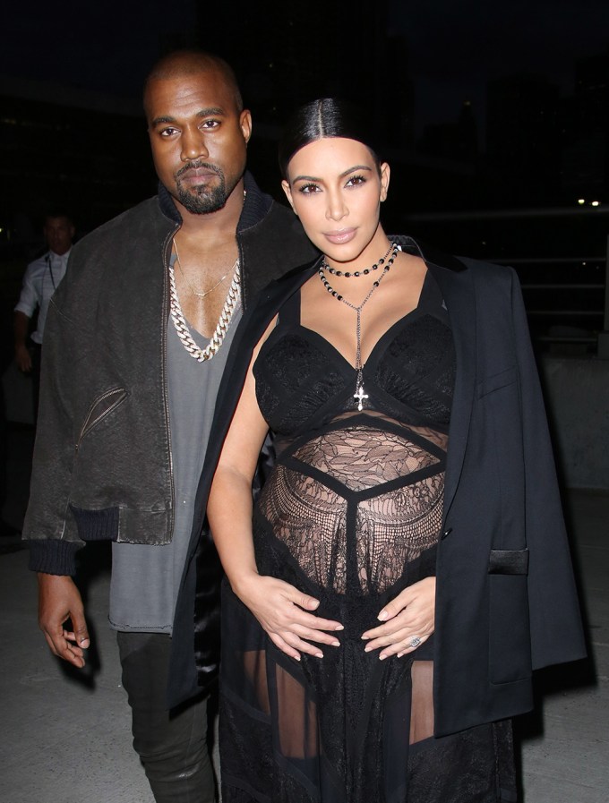 Kim Kardashian and Kanye West at the Givenchy show