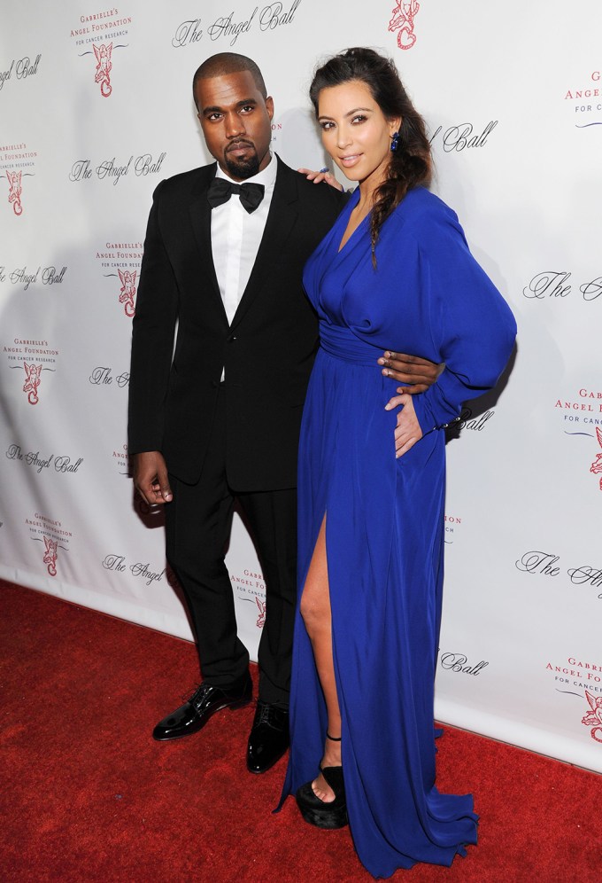 Kim Kardashian and Kanye West at the 2012 Angel Ball Gala