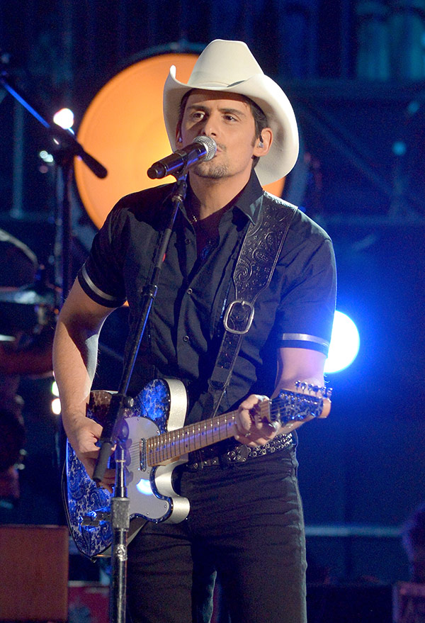 Brad Paisley with his guitar