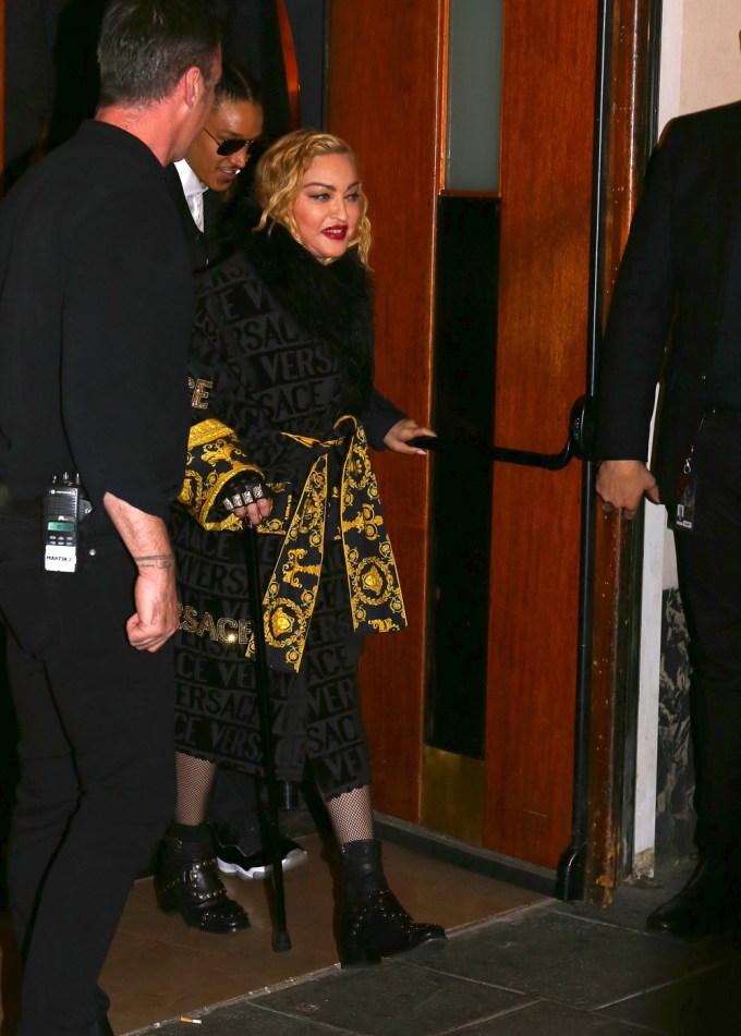 Madonna seen leaving the Grand Rex Hall with Ahlamalik Williams