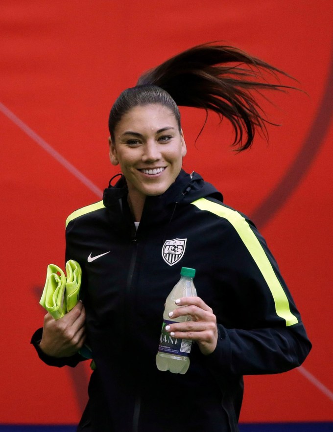 Hope Solo during the WWCup Japan US Soccer practice