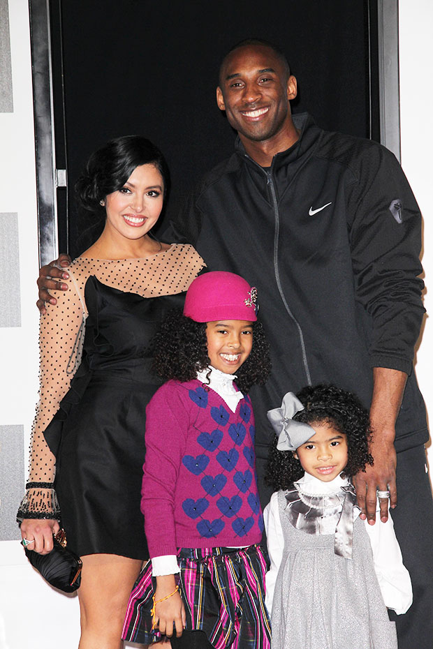 Kobe Bryant Hugs His Wife & Kids