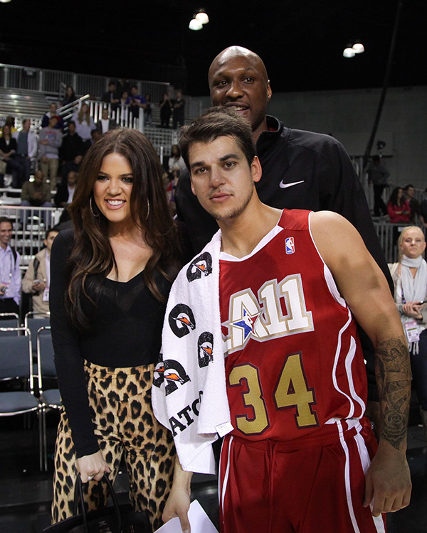 Khloe Kardashian & Lamar Odom at the 2011 BBVA NBA All-Star Celebrity Game